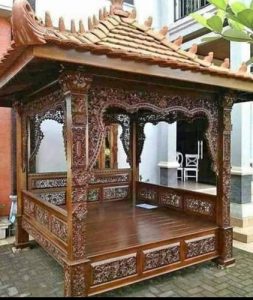 Jual gazebo jati ukir mewah dengan harga murah